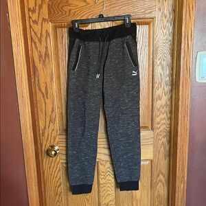 Puma Kids Charcoal Joggers with Black Accents